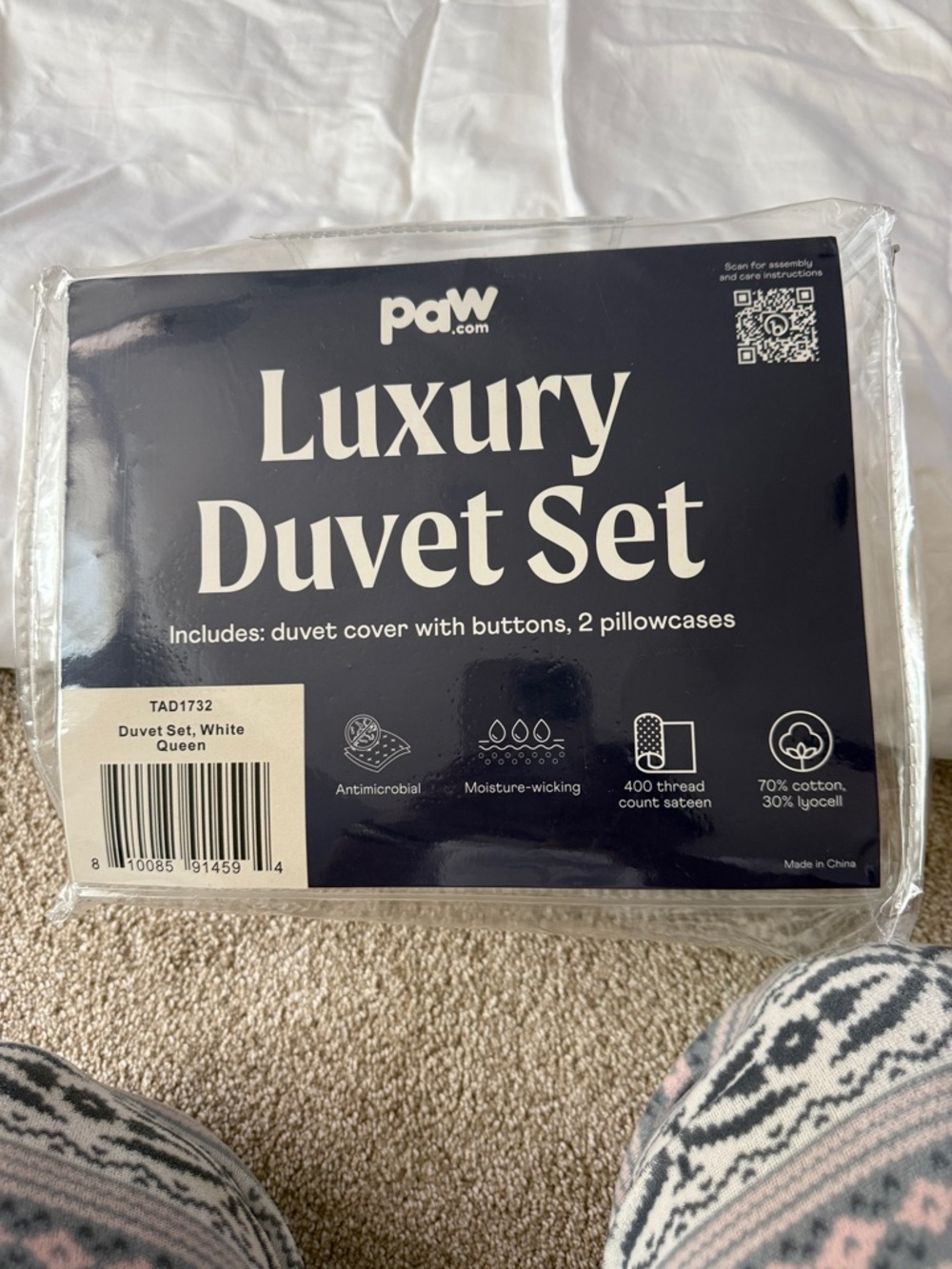 paw Luxury Duvet Set - White